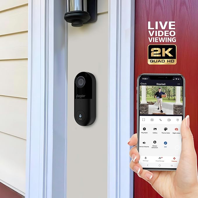 Energizer Smart 5GHz 2K Doorbell, Wired Video Doorbell Security Camera - Image 4
