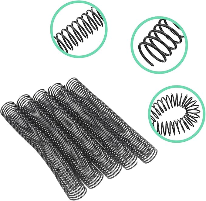 18 Pcs Plastic Spiral Binding Coil, 4:1 Pitch, 38mm Diameter, Reusable, Up to 310 Sheets High Capacity Binding Coil, for A4 Paper, Documents, Business