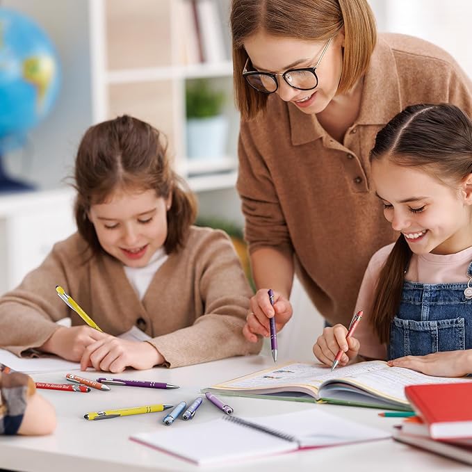 36 Pcs Motivational Pens Bulk, Inspirational Ink Pens with Stylus Tips, Positive Sayings Ballpoint Pen for Writing, Thank You Gifts for Men Women School Office, Black Ink