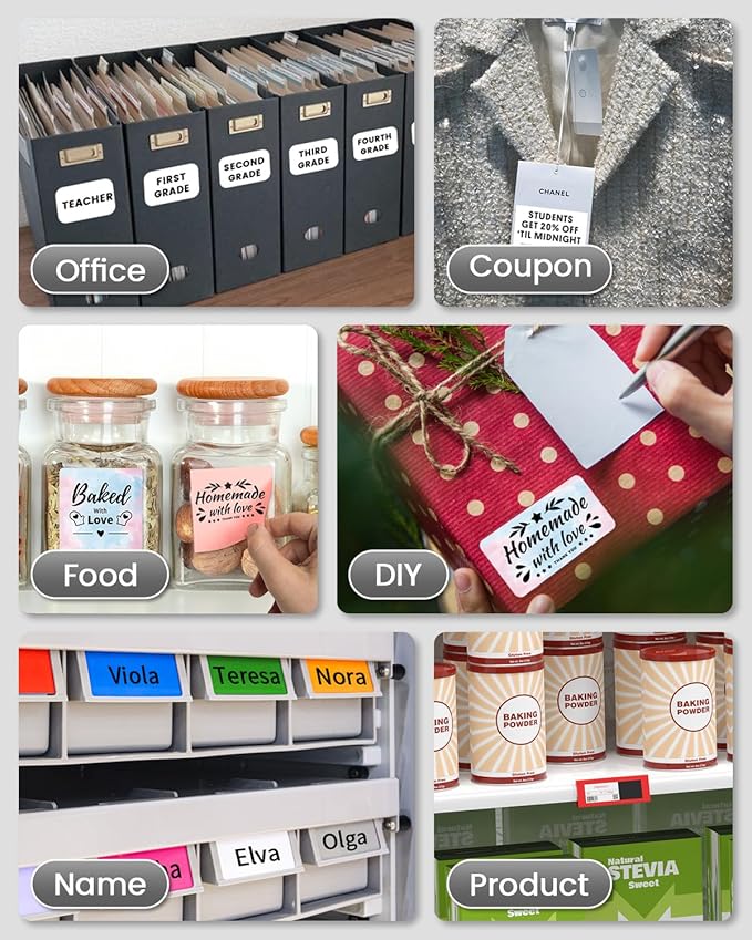 Phomemo Label Maker,M220 Label Printer,3 Inch Bluetooth Thermal Label Maker Machine with 2000+ Icons,300+ Templates & Fonts,for Kids School Items,Small Business,Large Sticker