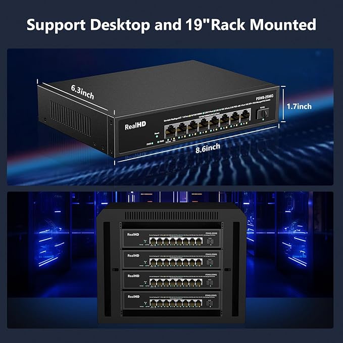 9 Port 2.5G Gigabit PoE Web Managed Switch, 8 Port POE + 1* 10G SFP, IEEE - Image 7