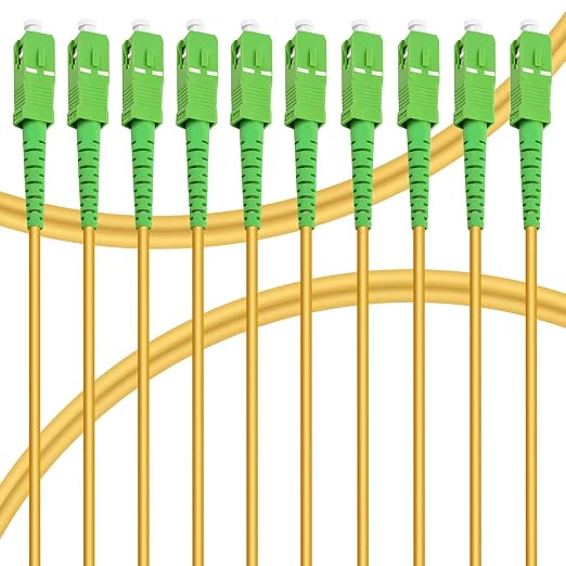 10Pack - 1m SC/APC to SC/APC Fiber Optic Internet Cable, Single Mode Patch Cable by Bangun