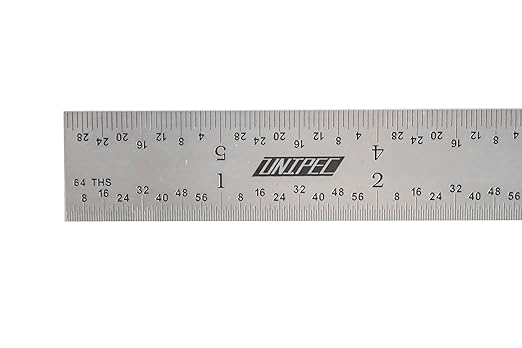 6 Inch Precision Rule, 4R (8ths, 16ths, 32nds, 64ths), Made in US, Metal Working and Fabrication, Carpentry, Woodworking and More (Rigid, 6 Inch)