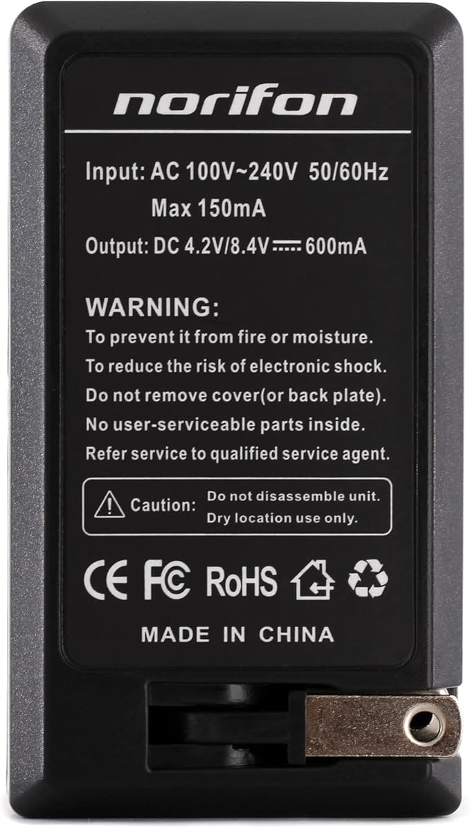 Norifon NP-80 Wall Charger for Casio Exilim EX-G1, Exilim EX-N1, Exilim EX-N2 - Image 5