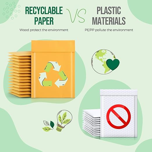 Fuxury Kraft Bubble Mailers 8.5x12 Inch 40 Pack Strong Adhesion Padded Envelopes #2 Self Seal Bubble Envelopes Padded Mailers for Packaging Books,for Small Business Yellow