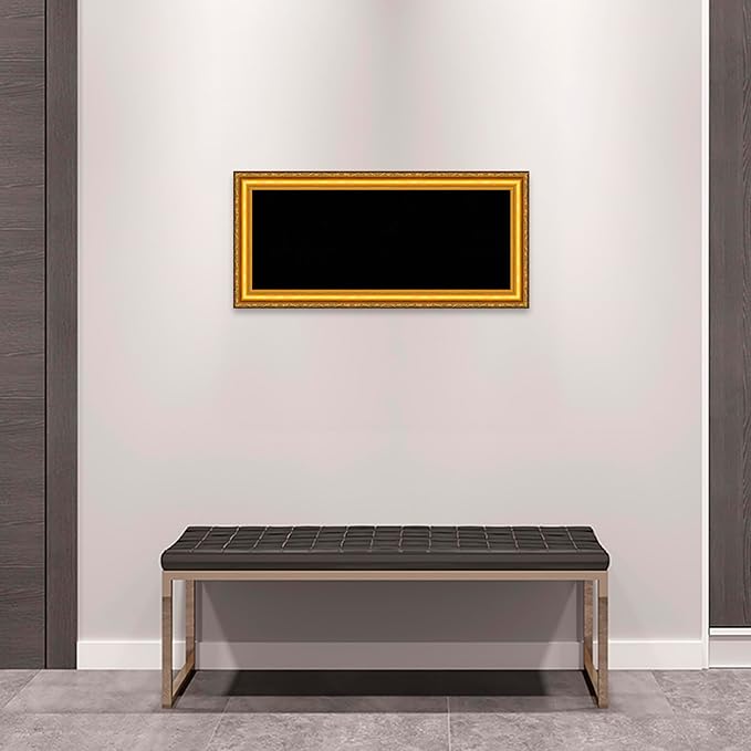 Amanti Art Black Cork Board for Wall, 16x34 Vision Board with Gold Wood Frame, Medium Corkboard Office Decor for Home Organization, Traditional Corkboard Pinboard to display items for home