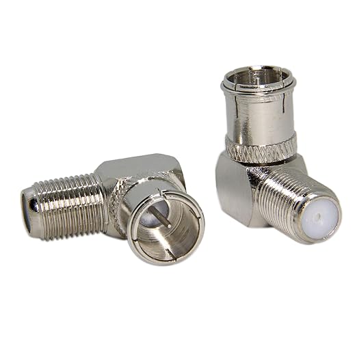 Right Angle Coax Quick TV Connector, 5 Pack F Type Male to Female Push On Plug - Image 2