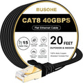 Cat 8 Ethernet Cable 20 FT, BUSOHE 40Gbps 2000MHz Cat8 High Speed Flat Internet by BUSOHE