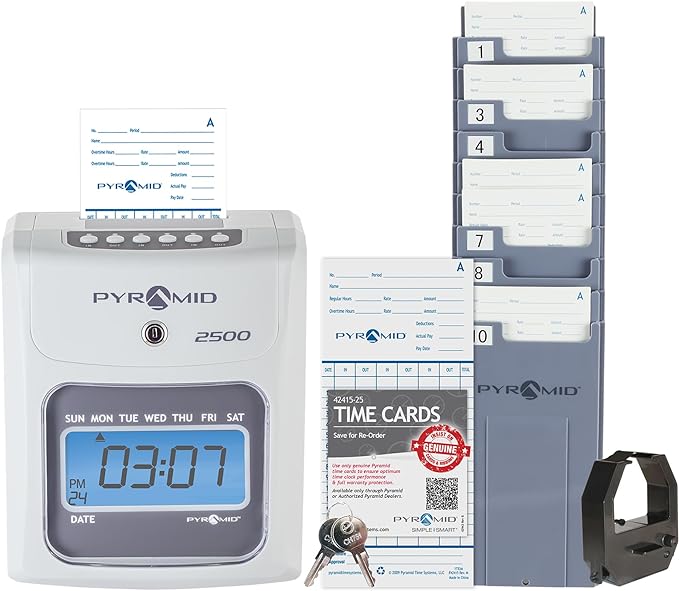 Pyramid Time Systems Small Business 2500 Time Clock Bundle, Unlimited Employees - Image 2