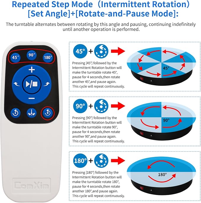 12.6Inch/350lbs Capacity Electric Motorized Turntable, Remote Rotating Display - Image 6