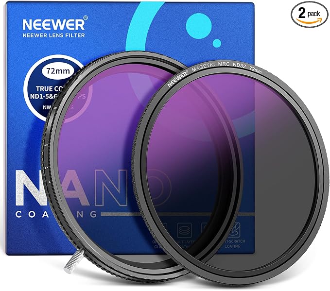 NEEWER HD True Colors 72mm Variable ND Filter ND2-512, VND Filter & Magnetic by Neewer