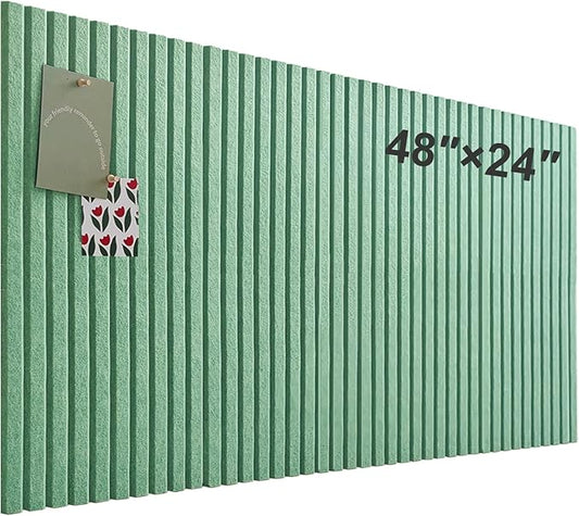 Large Cork Board for Office, 8 Pack Felt Wall Tiles with Slat Wall Paneling and Safe Removable Adhesive Tabs, Felt Bulletin Board Pin Board Cork Boards for Walls (Sage Green)