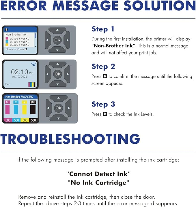 Cool Toner LC406XL LC406 Ink Cartridges for Brother Printer MFC-J4335DW MFC-J5855DW LC 406 XL for MFC-J6555DW MFC-J4535DW MFC-J6955DW MFC-J4345DW MFC-J5955DW HL-JF1 5 Pack-2Black Cyan Magenta Yellow