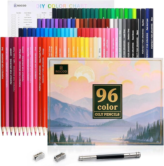 96 Colored Pencils Professional Coloring Pencil Sketch Colored Drawing Pencils Artist Color Pencil for Kids and Adults Coloring Art Color Pencils Set
