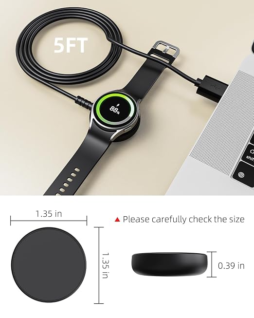 5FT for Samsung Galaxy Watch Charger Compatible - Image 5