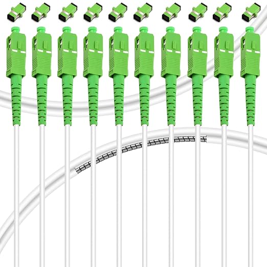 10Pack - 3m SC/APC to SC/APC Fiber Optic Internet Cable, Armored Single Mode by Bangun