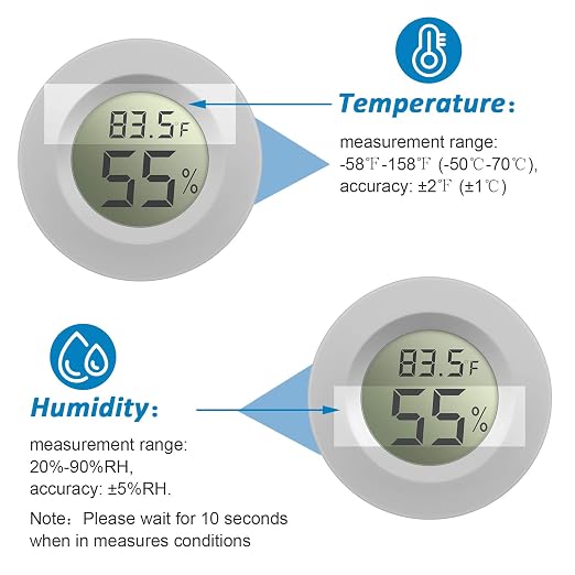 Weewooday Mini Hygrometer Thermometer Digital LCD Monitor Indoor/Outdoor Room - Image 3
