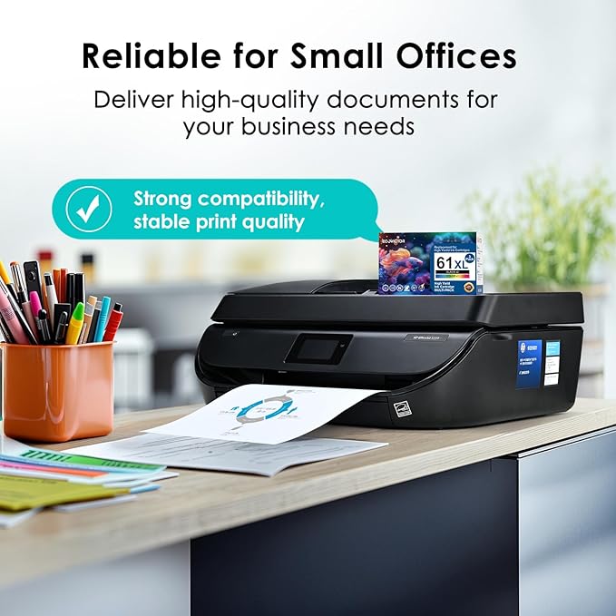 61XL Ink Cartridge Black Color Combo Pack (3-Pack) Replacement for HP Ink 61 XL HP61XL HP61 for 4500 5530 4630 2540 4502 5535 3510 3050 4635 4632 2514 2542 4610 2620 1510 1000 1010 Printer