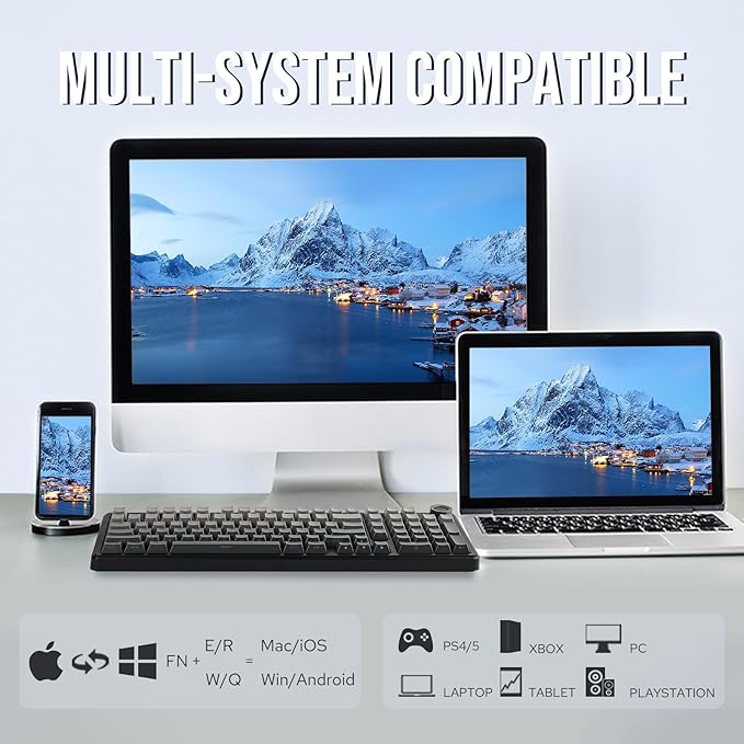 EPOMAKER X Aula F99 PRO Wireless Gaming Keyboard with 8000mAh Battery, Hot Swappable Creamy Keyboard, 2.4GHz/Type-C/BT5.0, NKRO, RGB Backlit for Win/Mac/Gaming (Black Gradient)