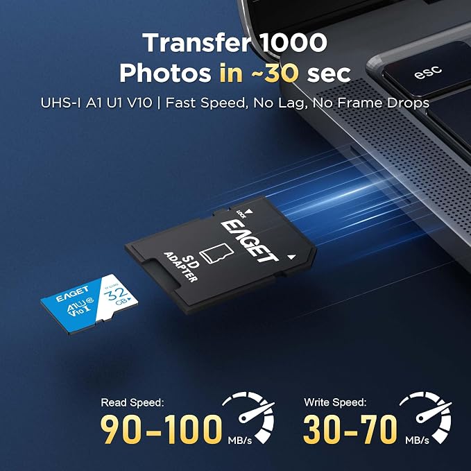 EAGET 3-Pack 32GB TF Memory Card Up to 100MB/s Read 30MB/s Write - Image 3