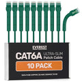 Everest Ultra Slim Cat6a Ethernet Patch Cables 0.5ft Green by EverestMediaSolutions