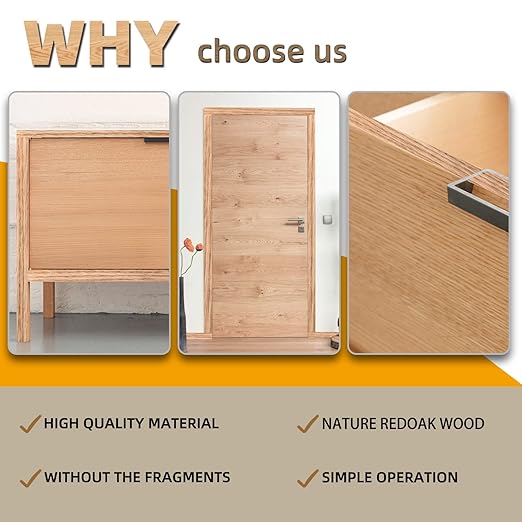 GSCIT Club Red Oak Edge Banding, 1 inch x 25ft roll of Veneer Edge Banding Preglued Flexible, Real Wood Tape Banding