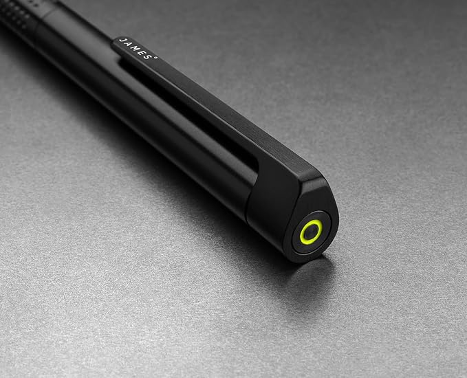 JAMES° Bolen EDC Twist-Retractable Pen, Slim Machined Stainless Steel Barrel Designed for Daily Carry, Black