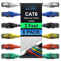 Cat6 Patch Cables 2 Feet, Cat 6 Ethernet Cable, 24AWG CCA Cord, UTP Network by ECJTU-US