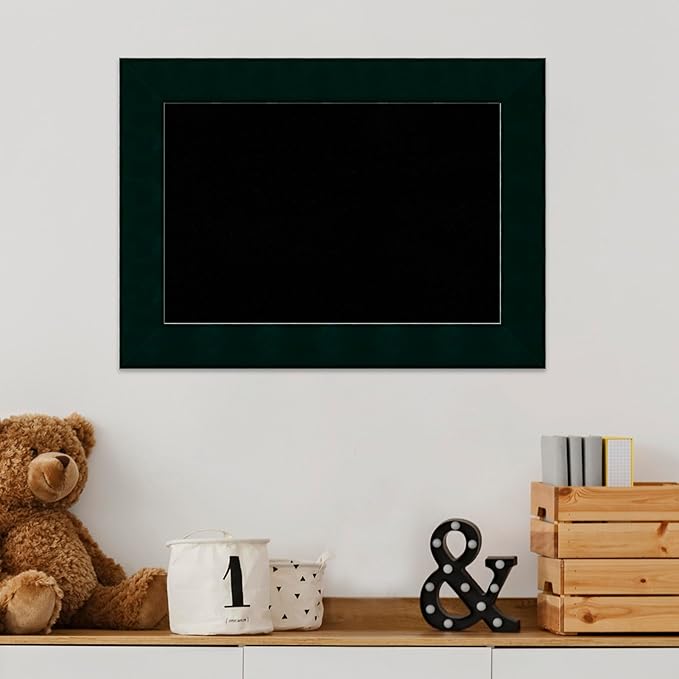 Amanti Art Black Cork Board for Wall, 16x22 Vision Board with Black Wood Frame, Small Corkboard Office Decor for Home Organization, Modern Corkboard Pinboard to Display Items for Home Organization in