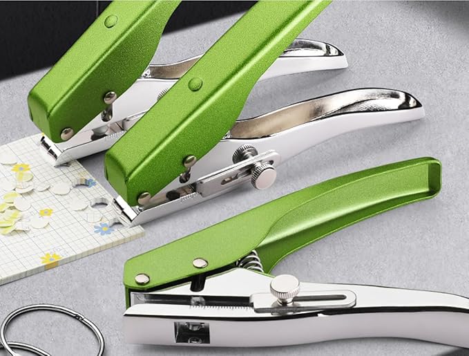 Hole Punch, Heavy Duty Hole Puncher Single Hole Punch Handheld Paper Punch Hole Puncher Single Small Hole Punch One Hole Punch for Paper Crafts Cards Tags Scrapbook- 1/4 inch-6mm