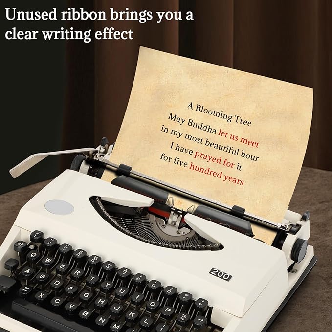 Manual Typewriter,1980s Traditional Portable Vintage Typewriter Deeply Restored,Manual Typewriter for Writing,Letters and Vintage Collectible Present,Classic Retro Manual Typewriter