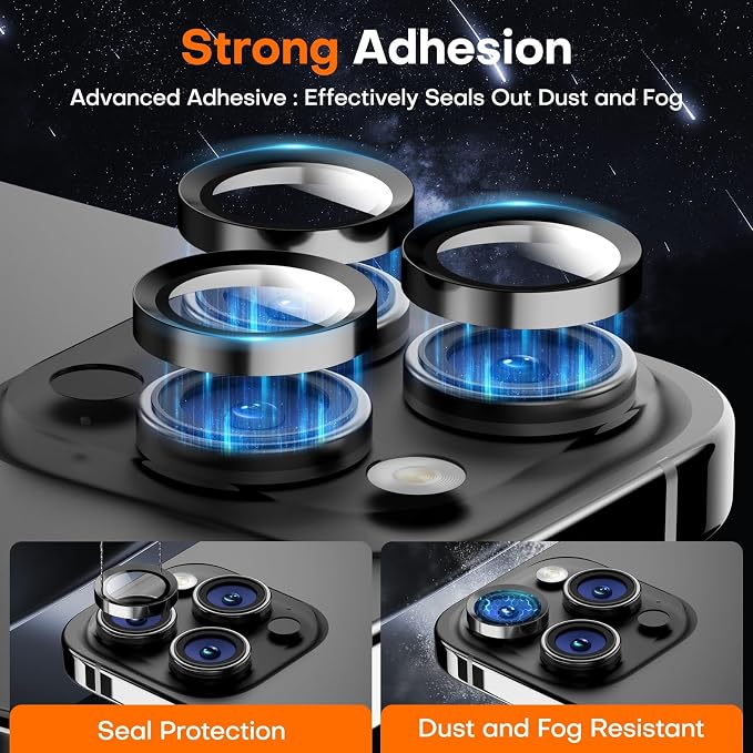 for iPhone 15 Pro/15 Pro Max Camera Lens Protector, Tempered Glass Screen - Image 2