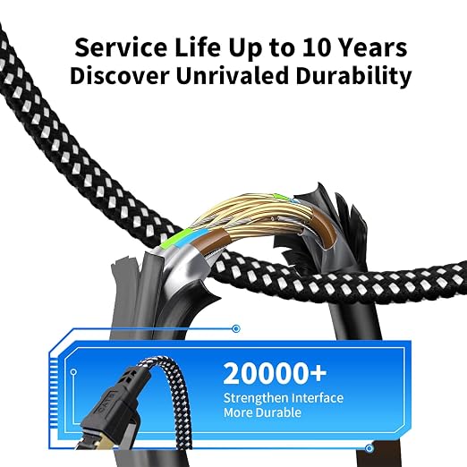 Cat 8 Ethernet Cable 25 FT, High-Speed Braided Internet Cable Network Cord - Image 3