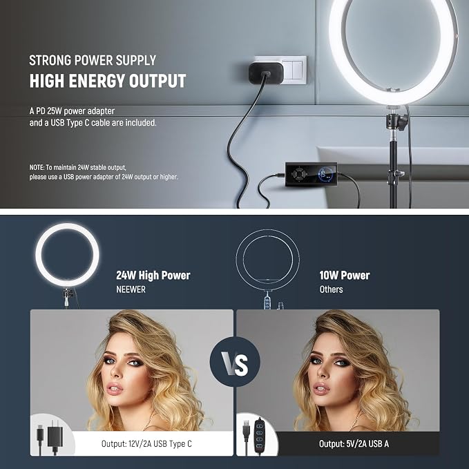 NEEWER 12" 24W High Power LED Ring Light - Image 5