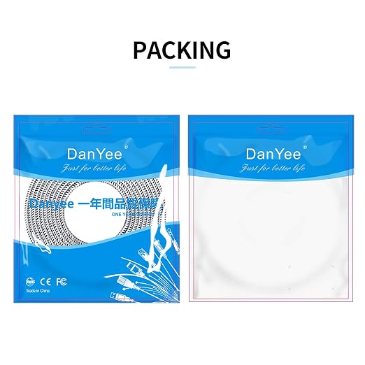DanYee Cat 8 Ethernet Cable, Nylon Braided 26ft CAT8 High Speed Professional - Image 4