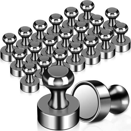 22 Pack Fridge Magnets, Black Strong Magnets for Whiteboard, Push Pin Magnets Refrigerator Magnets Small Strong Neodymium Magnet for Office, Classroom, Kitchen, Home