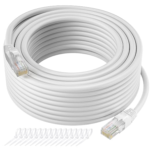 Cat5e Ethernet Cable 25 FT, Long Cat 5e Internet Cable, Standard RJ45 Connector by Kxable