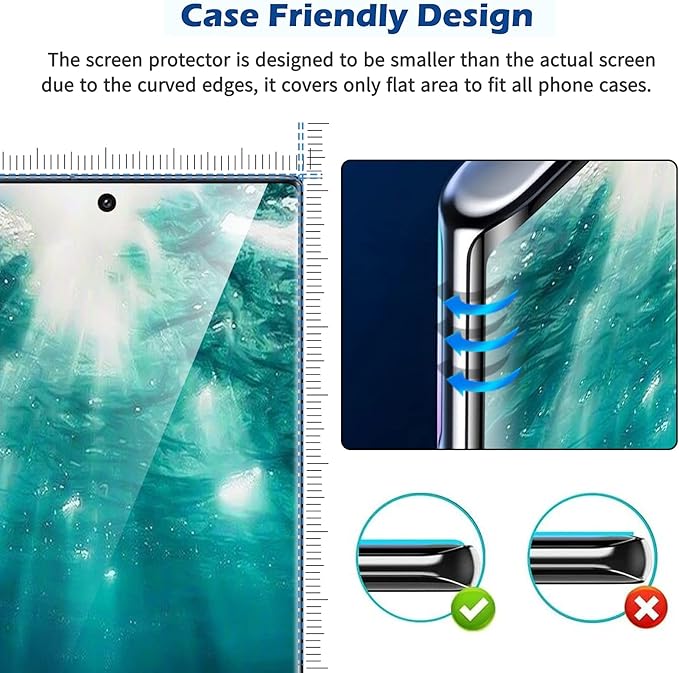 3 Pack Galaxy S21 Ultra Screen Protector, HD Clear Tempered Glass, Fingerprint - Image 7