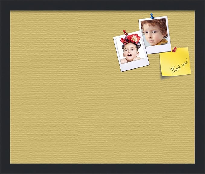 PinPix 18x15 Inch Cork Bulletin Board. This Decorative Framed Pin Board Comes with Honey Pastel Design and a Satin Black Frame. Ideal for Home Office Decor or Message Board (PinPix-1810)