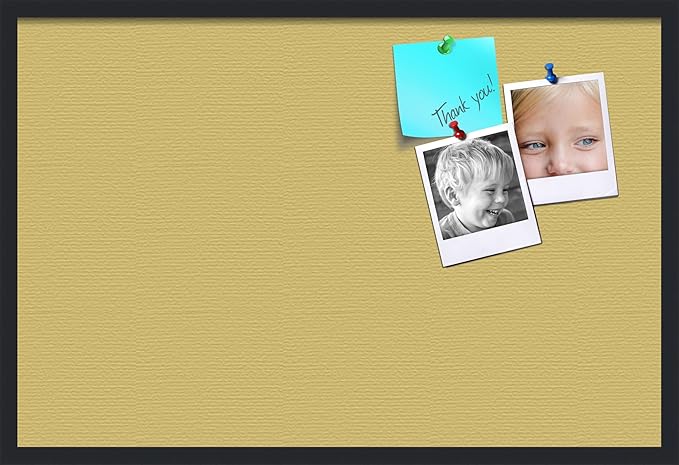 PinPix 36x24 Inch Cork Bulletin Board. This Decorative Framed Pin Board Comes with Honey Pastel Design and a Satin Black Frame. Ideal for Home Office Decor or Message Board (PinPix-1810)