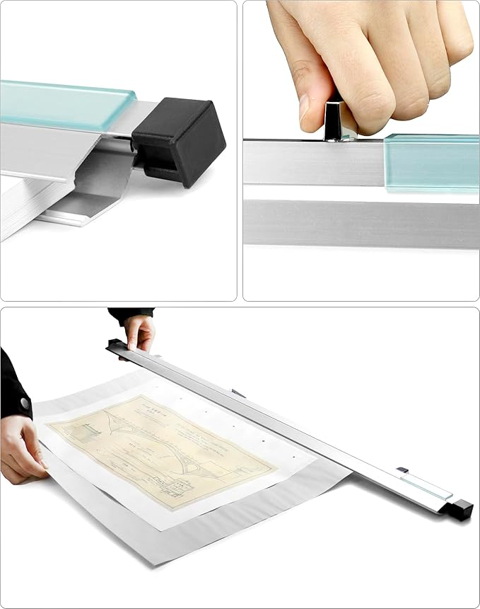 QWORK Blueprint File Hanging Clamps, 12 Pack 30" Blueprint Binding Strips, Large Document Storage and Organization, Architectural Drawing Storage Tool for Poster, Plans & Drawings