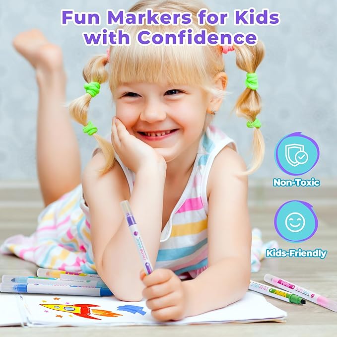 JoyCat 10 Color Changing Highlighter Pens,Dual Tip Magic Markers,Assorted Fluorescent Colors for Art Journaling,Note Taking&School Office Journaling Supplies,No Bleed,Ideal gift&marker for Kids&Adult