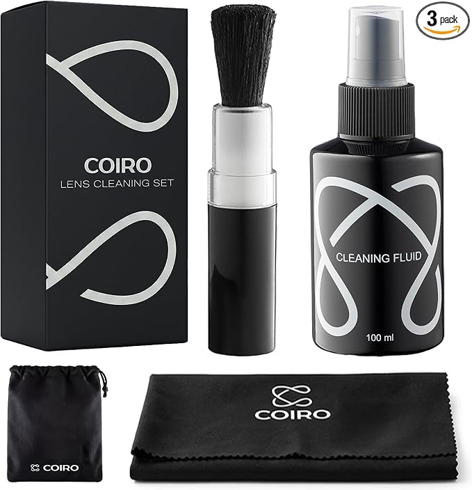 C Coiro Camera Lens Cleaning Kit 3in 1– Lens Cleaner Spray 100ml, Soft Brush & by CCoiro