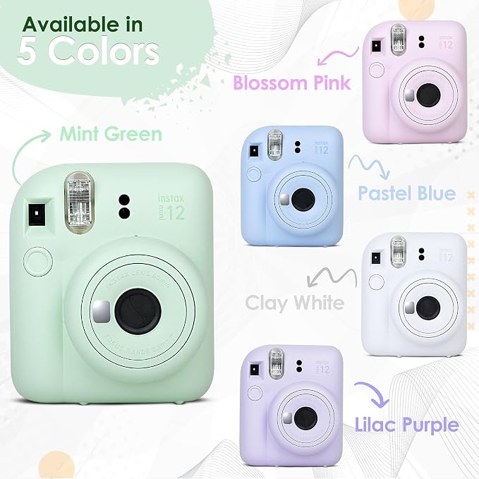 Fujifilm Instax Mini 12 Instant Camera Clay White and Fuji Film Value Pack - Image 8