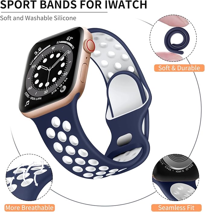 Lerobo Compatible with Apple Watch Series 7 Band 41mm SE 3 40mm 38mm 11 10 42mm - Image 2