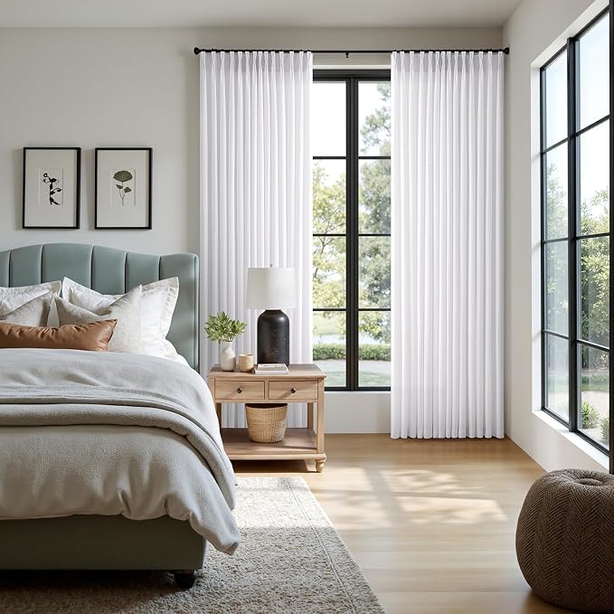 Memory Trained Pinch Pleated Curtains 96 Inches Long, Viral Linen Pinch Pleat - Image 2
