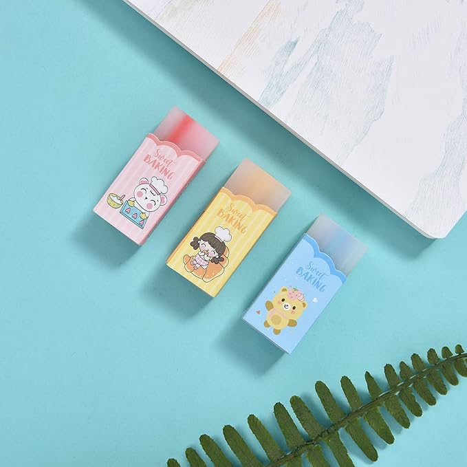 18 Pack Dessert Erasers for Kids, Kawaii for Students, Jelly for School Supplies Prize Gifts Party Favors