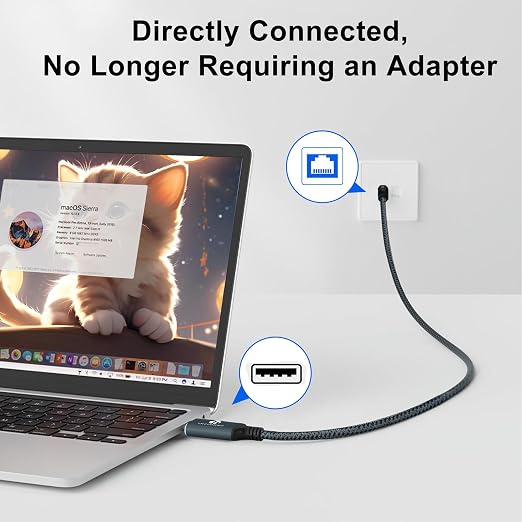 USB to Ethernet Cable 15FT, USB 3.0 A to RJ45 Male Cable Directly Connected - Image 4