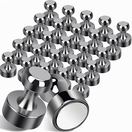 25Pcs Fridge Magnets, Bright Black Strong Refrigerator Magnets Small Push Pin Magnet s, Magnetic Decorative Magnet s for Whiteboard, Classroom, Office, Dry Erase and Map Magnet