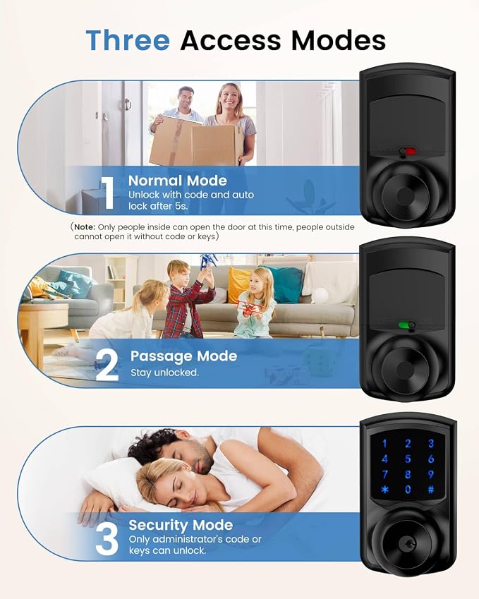 Hidalife Keyless Entry Door Lock, Keypad Door Knob - Image 3